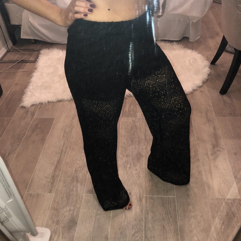 High waisted semi sheer pants